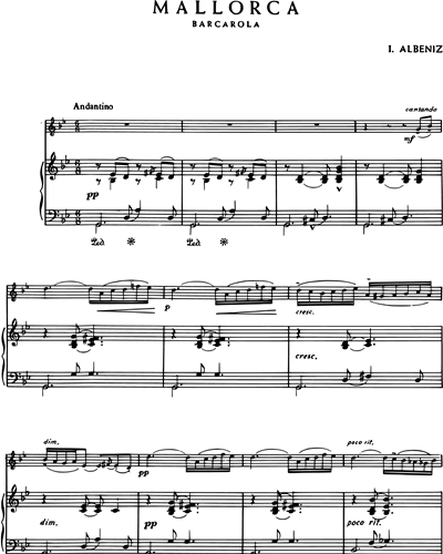 Mallorca (Barcarola), Op. 202 - Para saxofón alto o trompa en Mi b