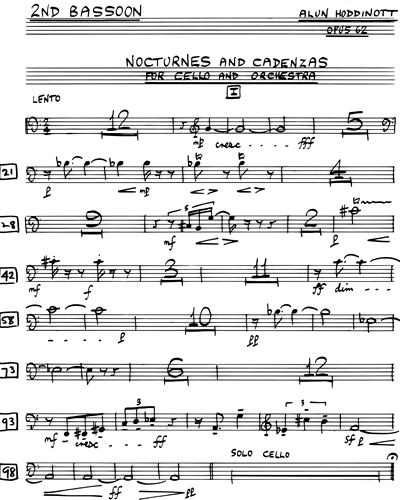 Nocturnes And Cadenzas Bassoon 2 Sheet Music By Alun Hoddinott Nkoda