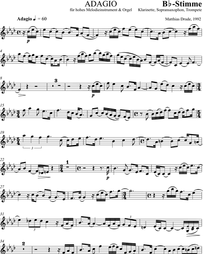Trumpet in Bb/Clarinet in Bb (Alternative)/Soprano Saxophone (Alternative)
