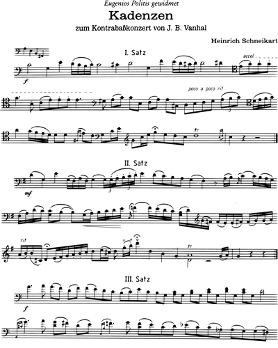Cadenza for Vanhal Double Bass Concerto