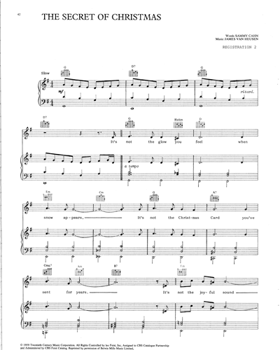 the secret of christmas sheet music