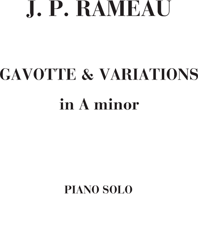 Gavotte and variations in A minor