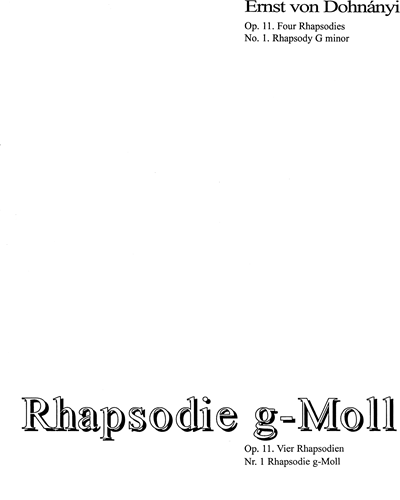 Rhapsodie in G Minor