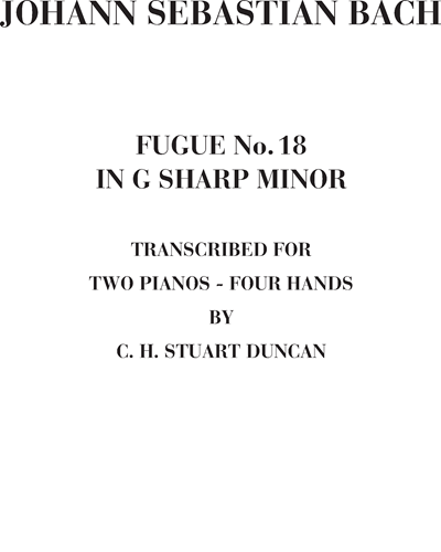 Fugue No. 18 in G-sharp minor, BWV 863