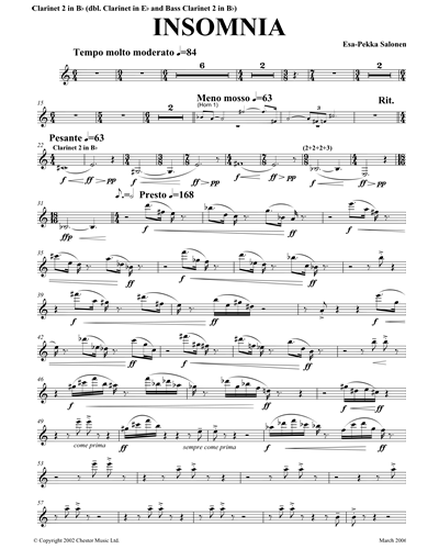 Clarinet 2 in Bb/Clarinet in Eb/Bass Clarinet 2