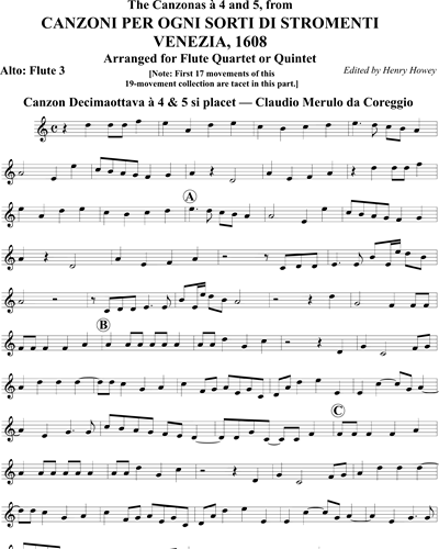 16 Canzoni (from 'Canzoni per ogni sorti di Stromenti, Venezia, 1608')