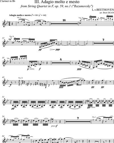 Adagio molto e mesto (Nr. 3 from " String Quartet in F, Op. 59, No. 1" )