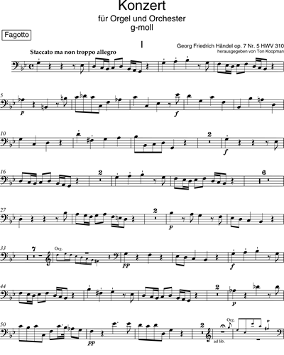 Orgelkonzert (Nr. 11) g-moll op. 7/5 HWV 310