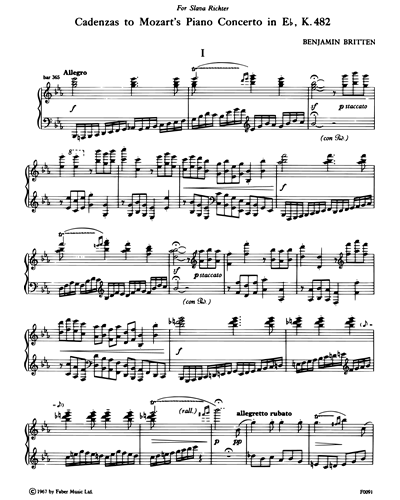 Cadenzas to Mozart's Piano Concerto K482