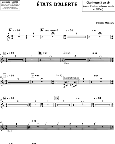 Clarinet 3/Bass Clarinet/Whistle