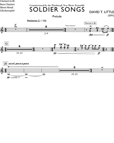 Clarinet in Bb/Bass Clarinet/Metal/Glockenspiel