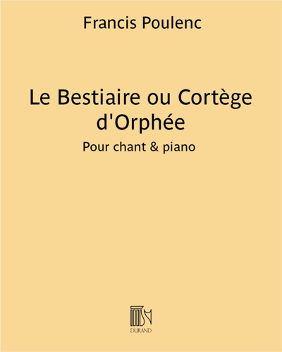 Le Bestiaire (ou Cortège d'Orphée)