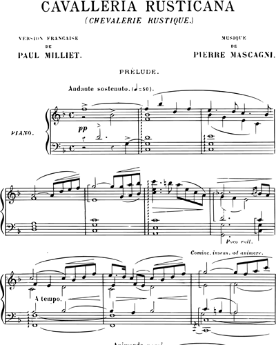 Cavalleria Rusticana (Réduction pour Chant et Piano)
