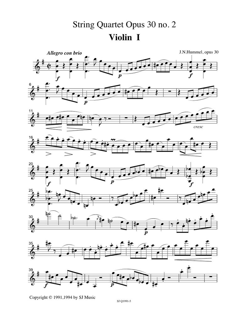 String Quartet, op. 30 No. 2