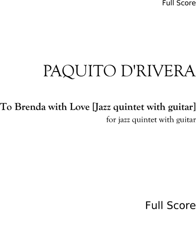 To Brenda with Love [Jazz quintet with guitar]