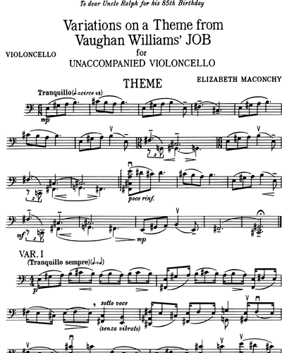 Variations on a theme from Vaughan Williams' Job