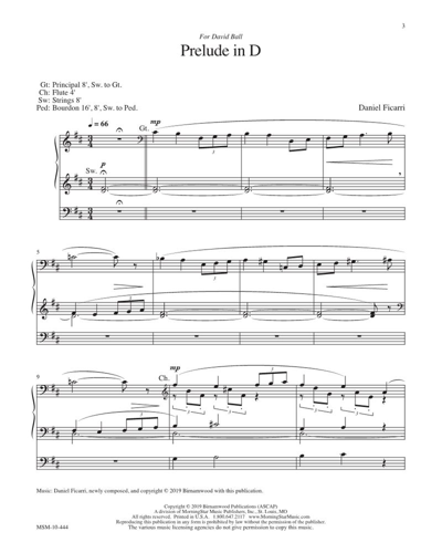 Two Pieces for Organ: Prelude in D and Exultation