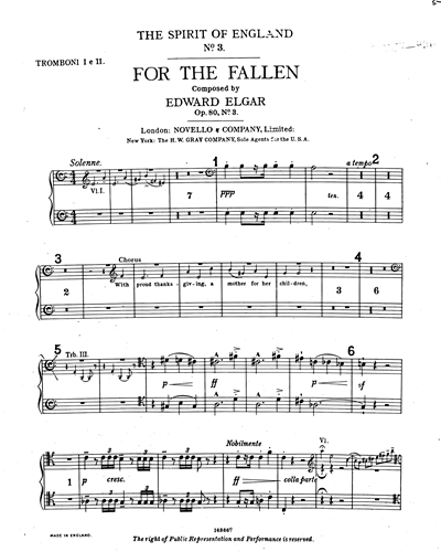 For the Fallen (No. 3 from "The Spirit of England, Op. 80")