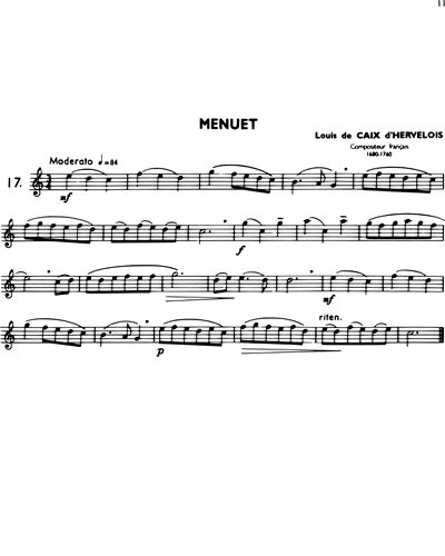 La Flûte Classique, Vol. 1: Menuet in C major