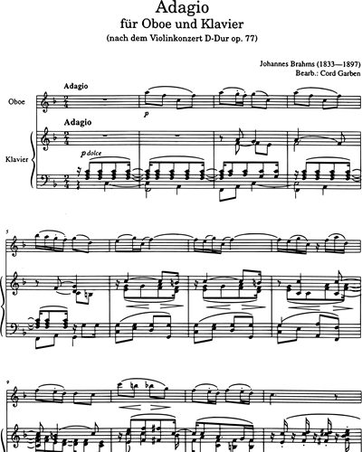 Adagio (after the Violin Concerto in D major, op. 77)