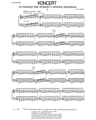 Concerto for Harpsichord, Op. 40