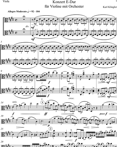 Konzert E-Dur für Violine und Orchester