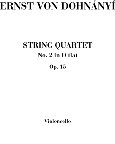 String quartet n. 2 in D flat Op. 15