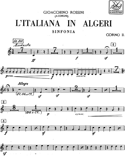 L'italiana in Algeri [Critical Edition] - Sinfonia