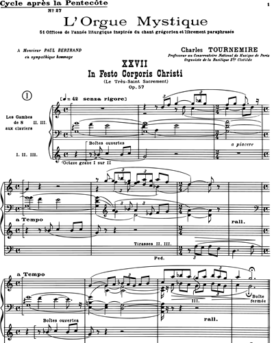 In Festo Corporis Christi, op. 57 Sheet Music by Charles Tournemire ...