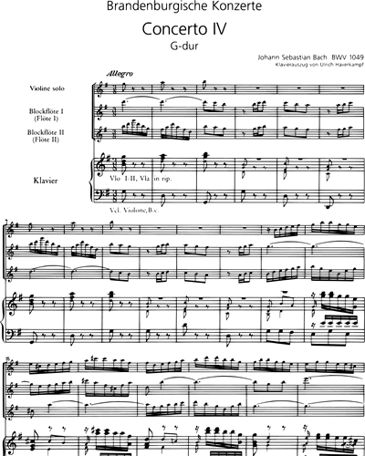 Brandenburgisches Konzert Nr. 4 G-dur BWV 1049