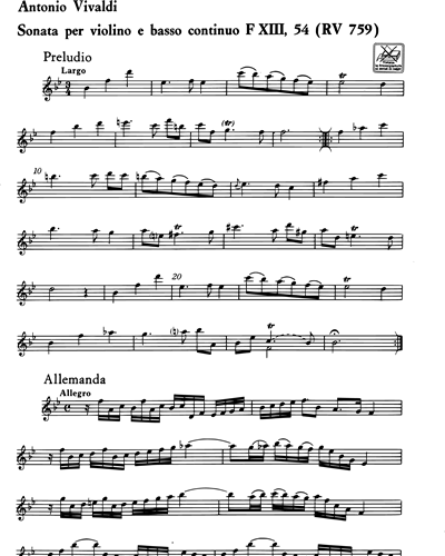Sonata in Si b maggiore RV 759 F. XIII n. 54