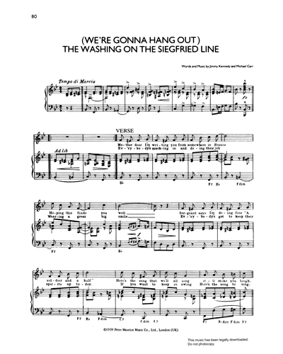 Hang Out The Washing On The Siegfried Line Sheet Music By Michael Carr Nkoda Free 7 Days Trial 