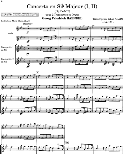 Concerto en Si bémol majeur, Op. 4 No. 2