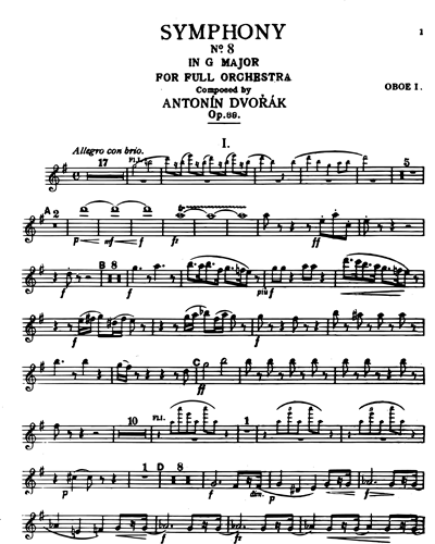 Symphony No. 8 in G, Op. 88 Oboe 1/English Horn Sheet Music by 