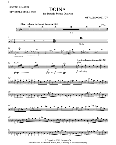 [Quartet 2] Double Bass (Optional)