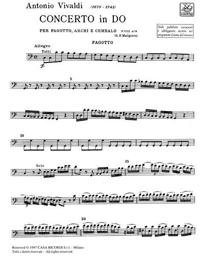 Concerto in Do maggiore RV 473 F. VIII n. 9