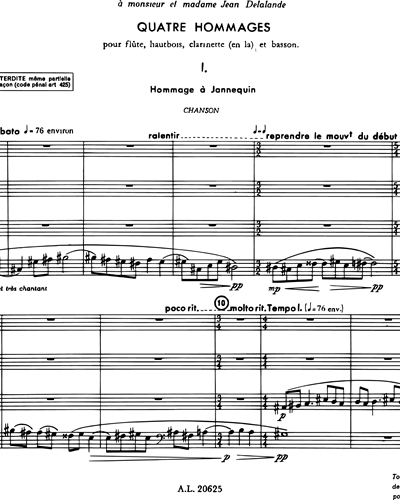 Quatre Hommages, Op. 42