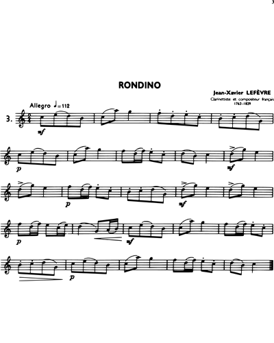La Clarinette Classique, Vol. B: Rondino