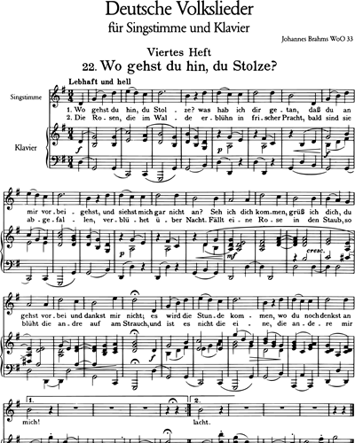 Deutsche Volkslieder WoO 33 - Bd II: Nr. 22 - 42 (Ausgabe für hohe Stimme und Klavier) 