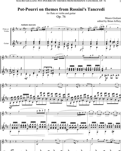 Potpourri on Themes from Rossini’s "Tancredi", op. 76