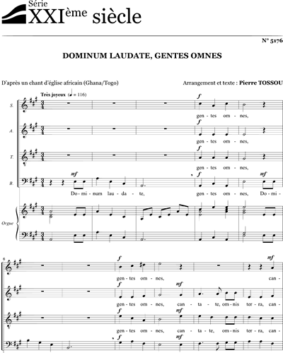 Dominum laudate, gentes omnes - Tossou