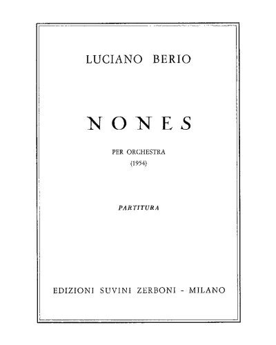 Nones Sheet Music By Luciano Berio Nkoda