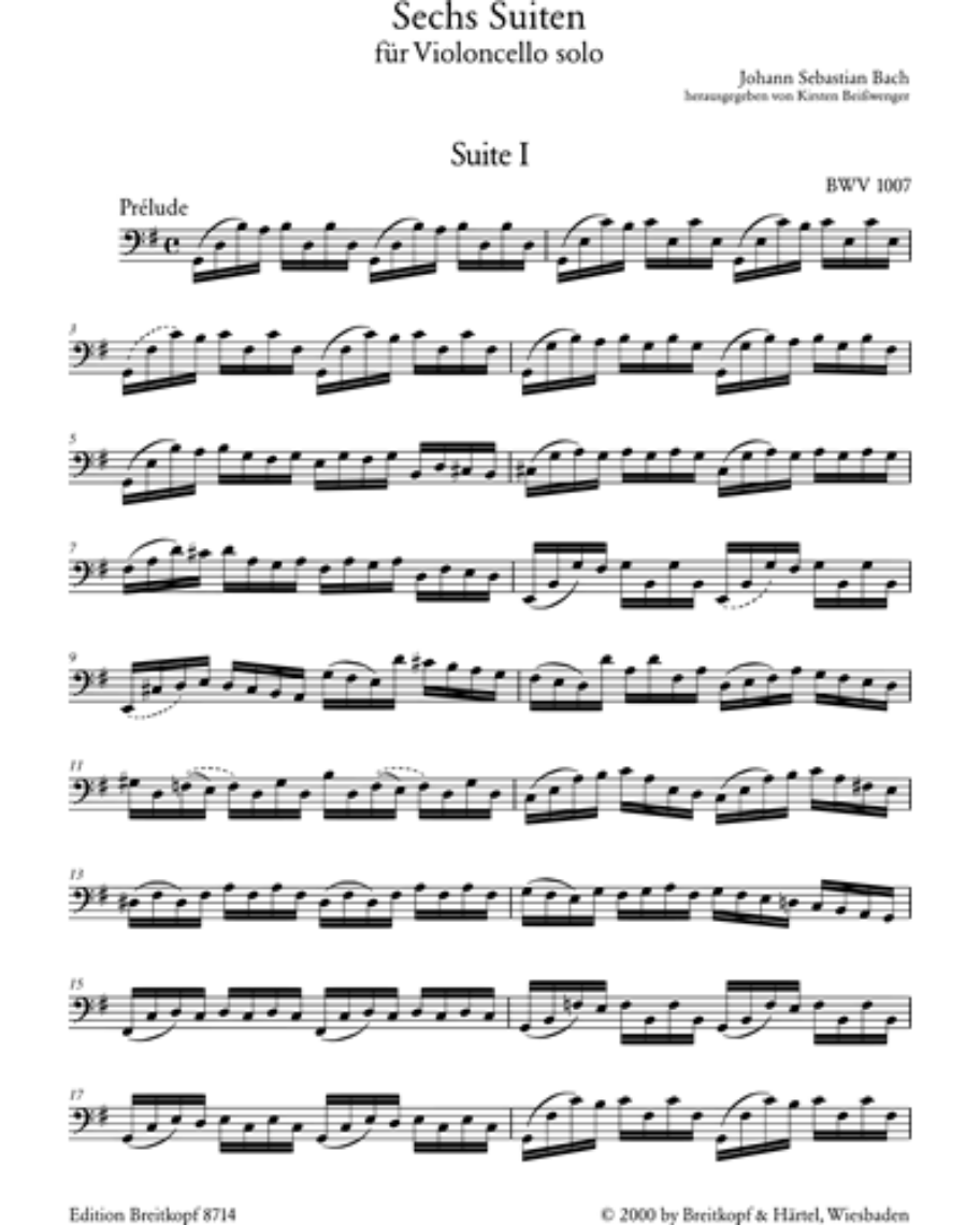 6 Suiten BWV 1007-1012 - mit Faksimile