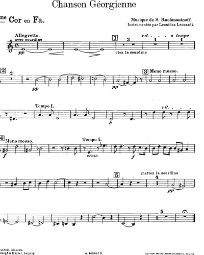 Chanson Géorgienne in A minor, op. 4 No. 4 