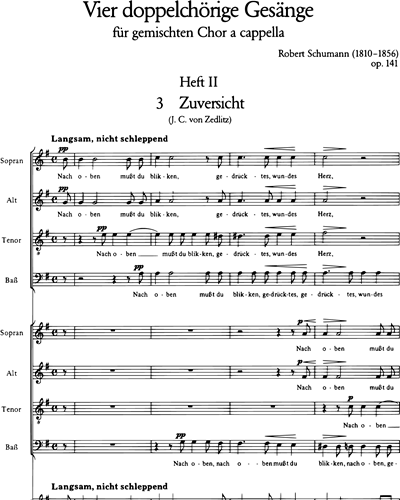 4 doppelchörige Gesänge op. 141 - Heft II