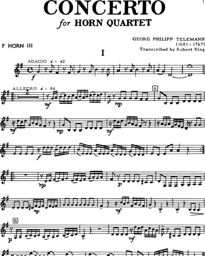 Concerto for Horn Quartet