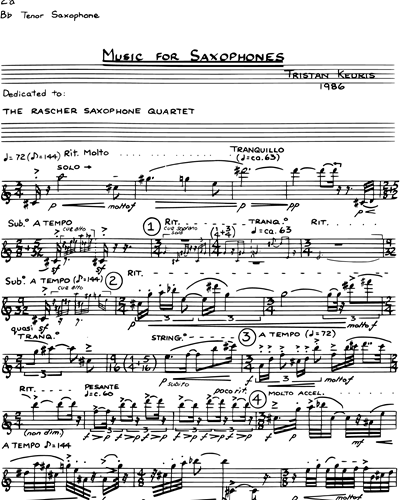 Music for Saxophones