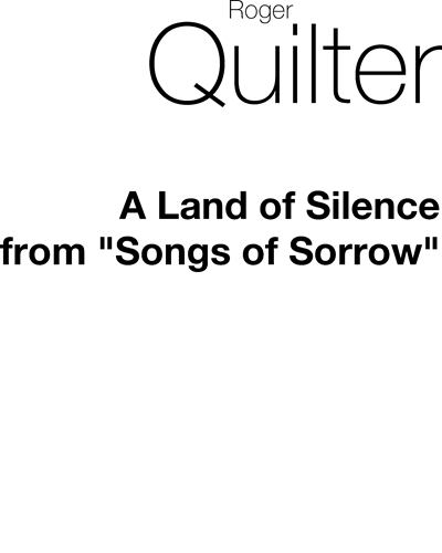 A Land of Silence, op. 10