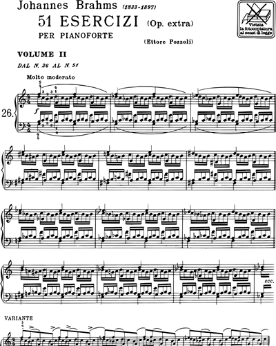 51 Esercizi per pianoforte Vol. 2 (n. 26 a 51)