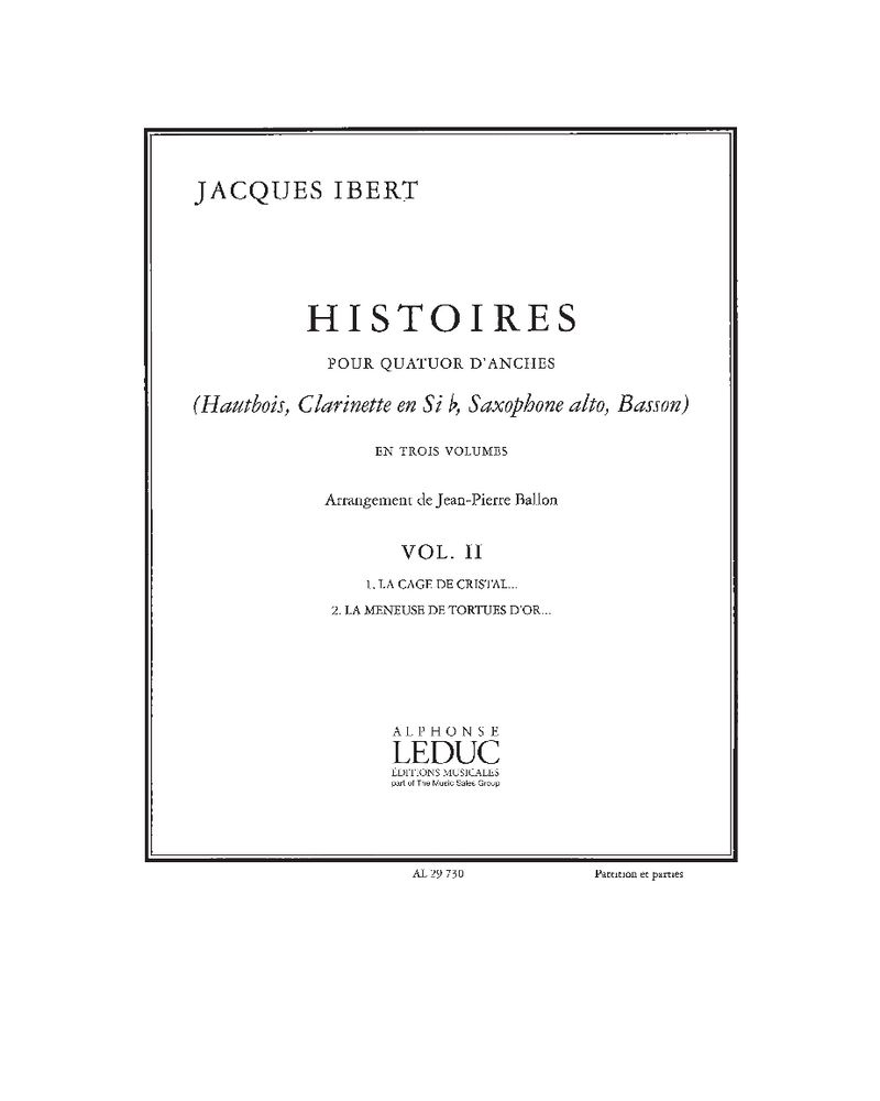 Histoires pour quatuor d'anches, Vol. 2